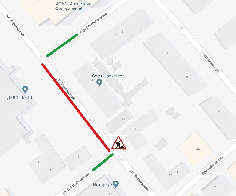 Участок от улицы Большая Воробьевская до переулка Семеновского в Иванове будет закрыт до конца сентября 
