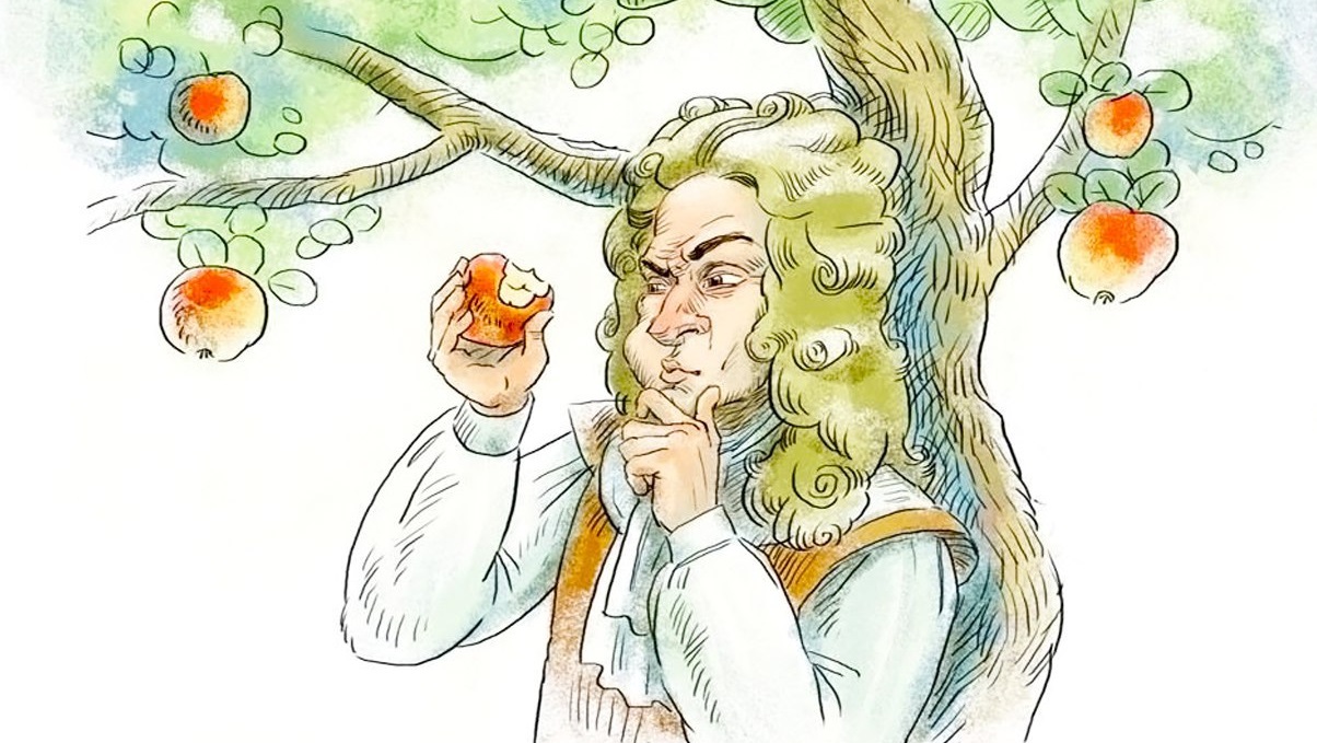 Исаак Ньютон и яблоко