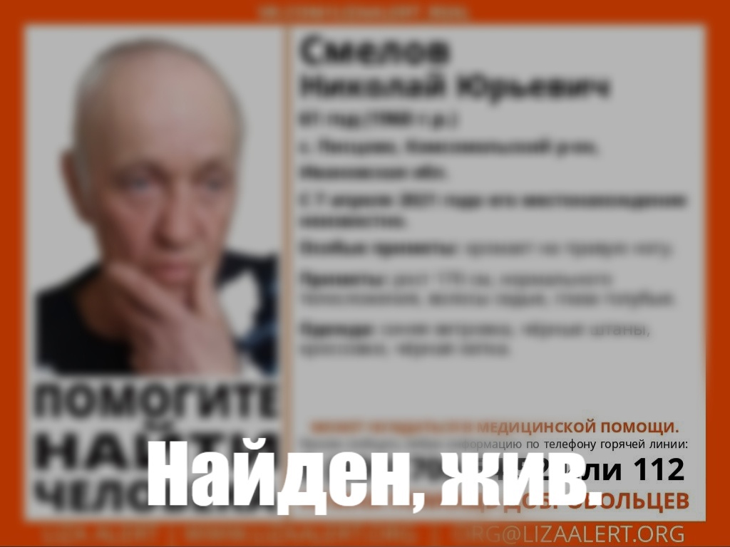 Пропавшего в Ивановской области пожилого мужчину нашли