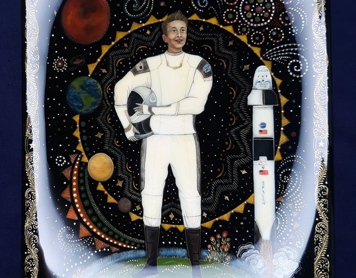 Илон Маск стал героем палехской лаковой миниатюры