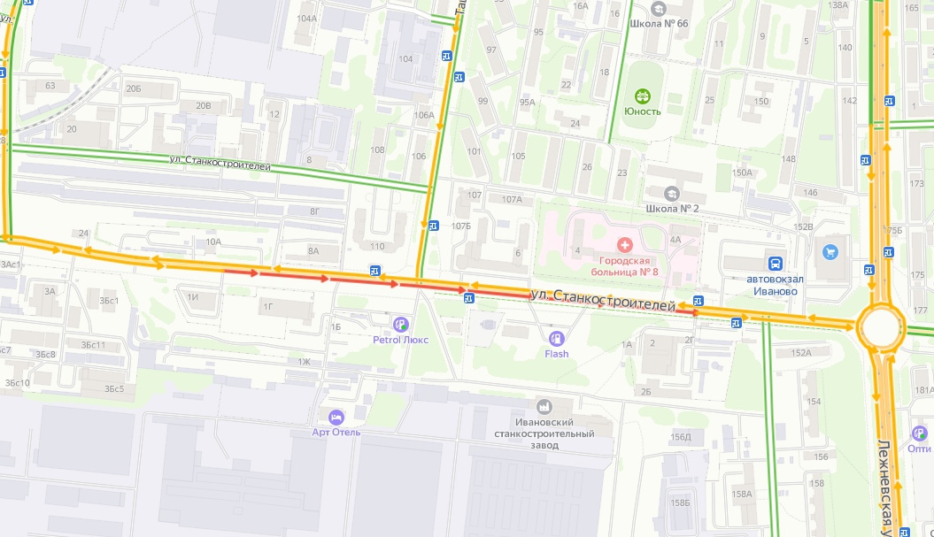 В Иванове изменилась схема движения на перекрестке Некрасова и Станкостроителей