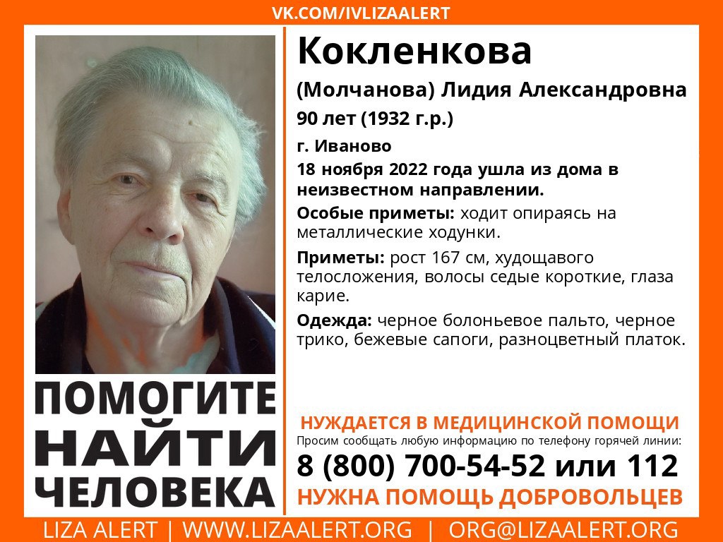 В Ивановской области пропала 90-летняя женщина | 18.11.2022 | Новости  Иваново - БезФормата