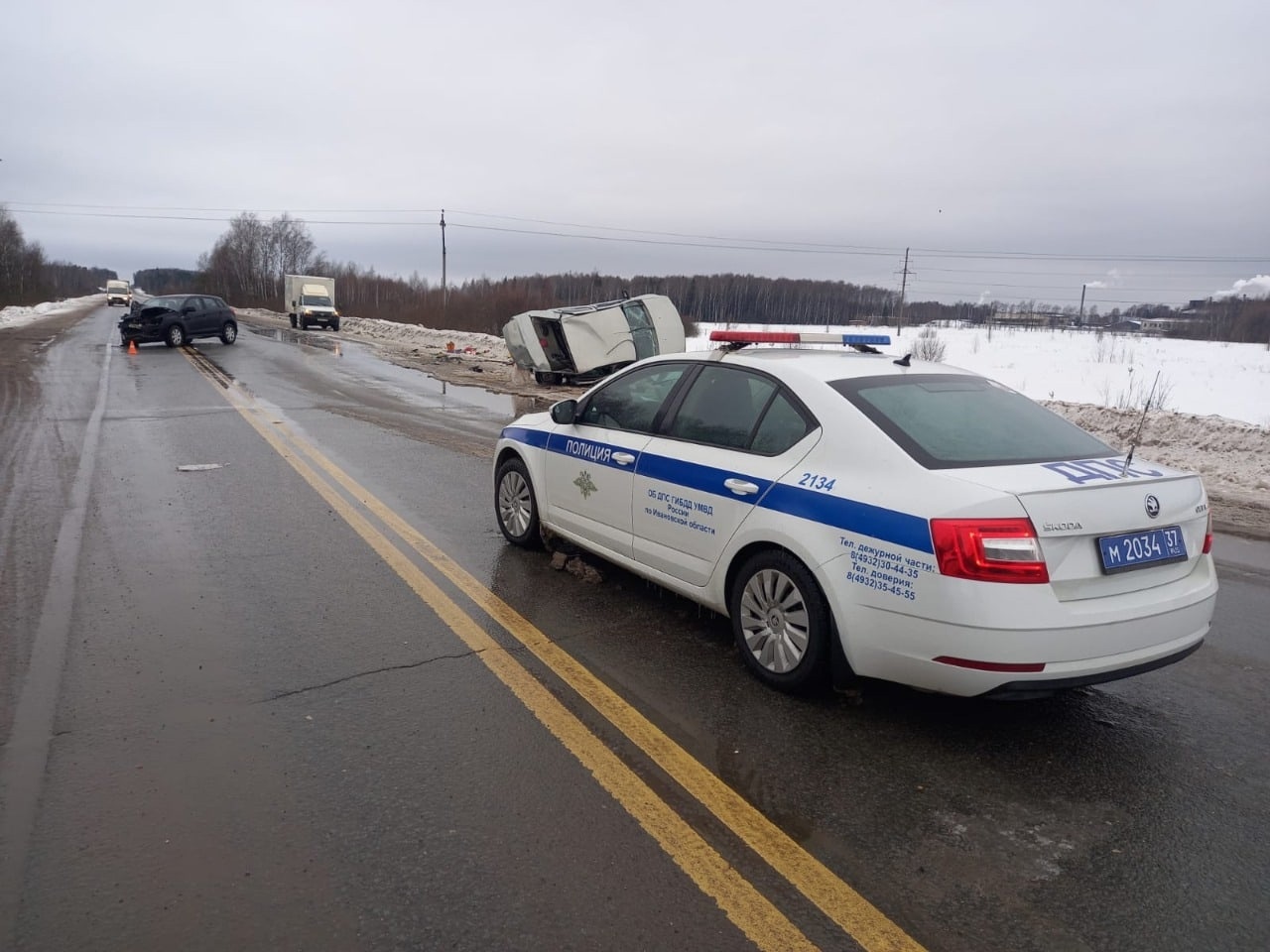 Двое взрослых и ребенок пострадали в ДТП на трассе в Ивановском районе