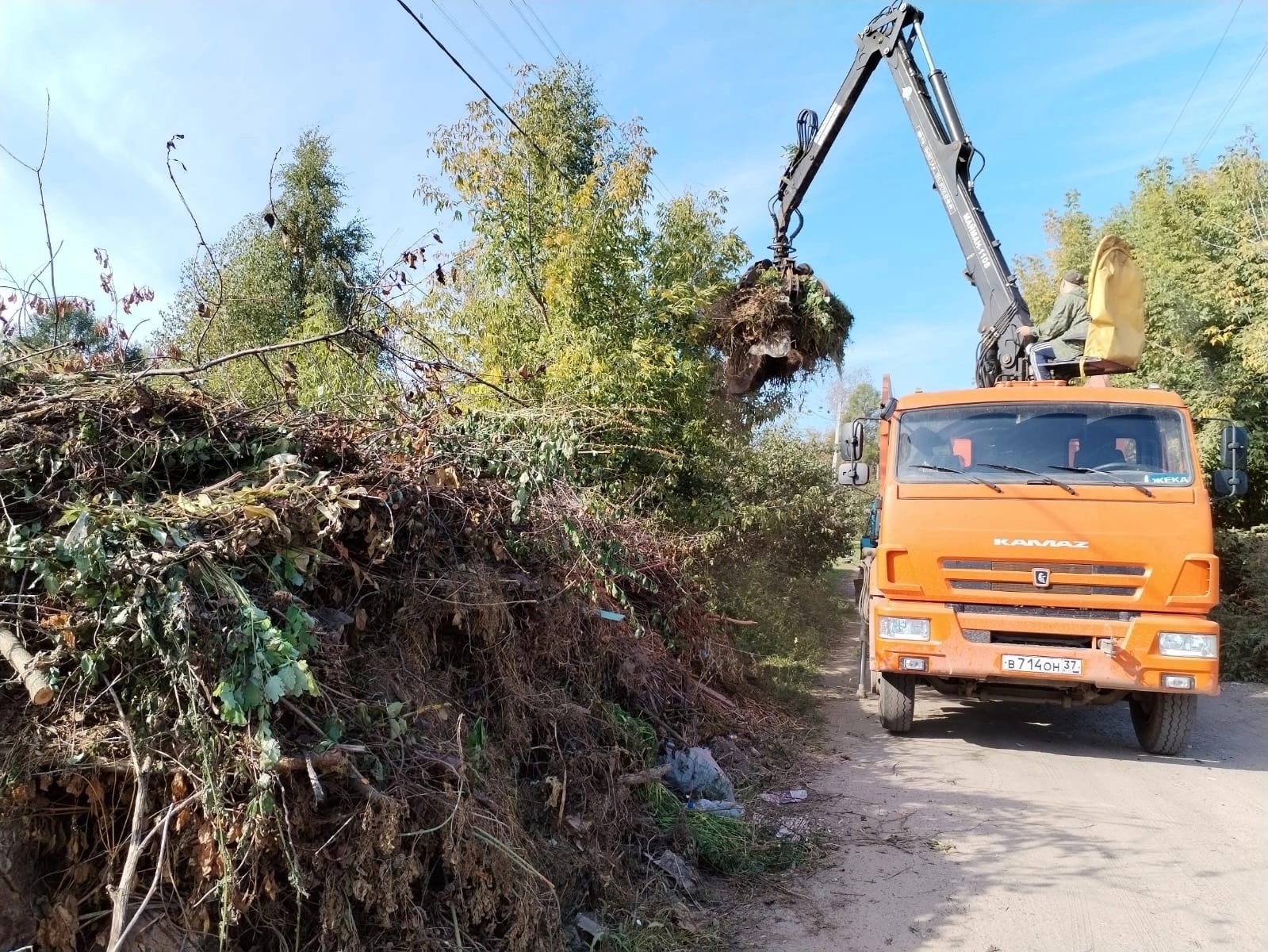 Более 1000 кубометров органического мусора вывезли в Кинешме 