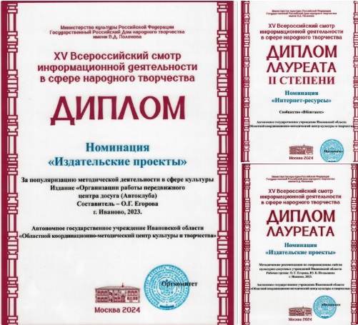 Центр культуры и творчества Ивановской области удостоен нескольких дипломов