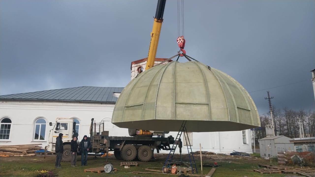 Новый свод установлен на храм в Гавриловом Посаде Ивановской области