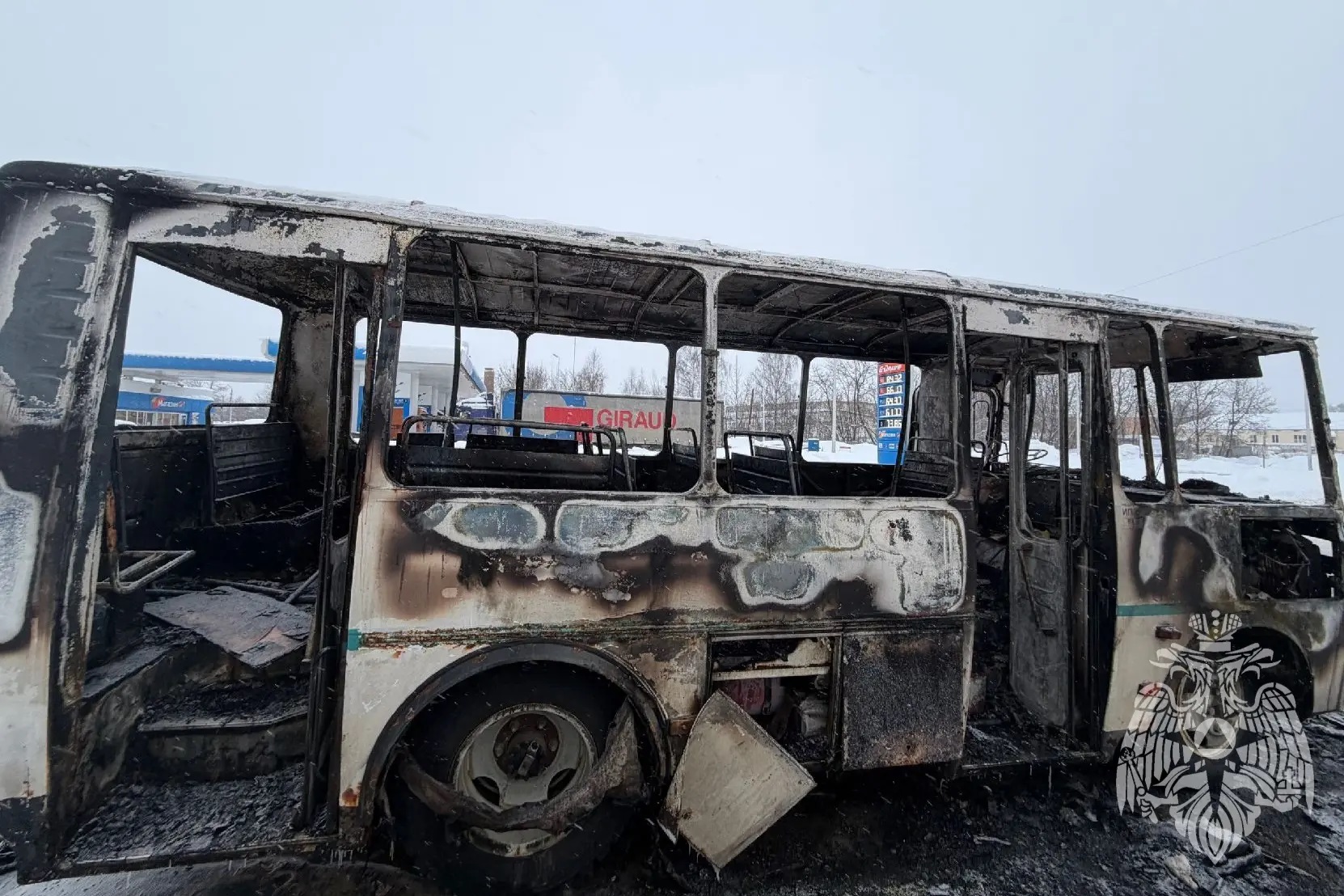 Утром в Кинешме Ивановской области сгорел пассажирский автобус